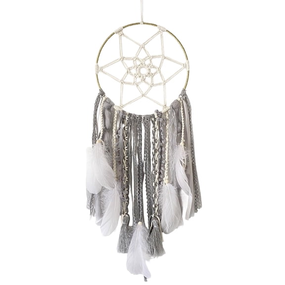 Handmade Woven Wall Hanging Large Macrame Tapestry for Living Room Hotel Bedroom Bohemian Wedding Home Décor and Style,33.5 in,Gray