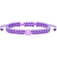 thumbnail image 1 of Handmade Wrap Friendship Braided Bracelet for Women Colorful Wrist Cord Adjustable Birthday Gifts-Party Favors (Purple Rope-Letter T), 1 of 6