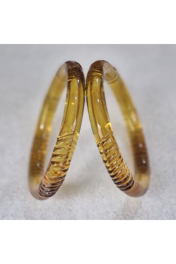 Handmade Yellow Color 2 PCS Stylish Crystal bangle bracelet For Girls Made In India High Quality Crystal Bangles Set For Girls And Women