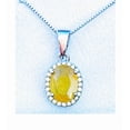 thumbnail image 1 of Handmade Yellow Sapphire Pukhraj Gemstone Pendant, 6.50 Carat 925 Sterling Silver Necklace, 1 of 2