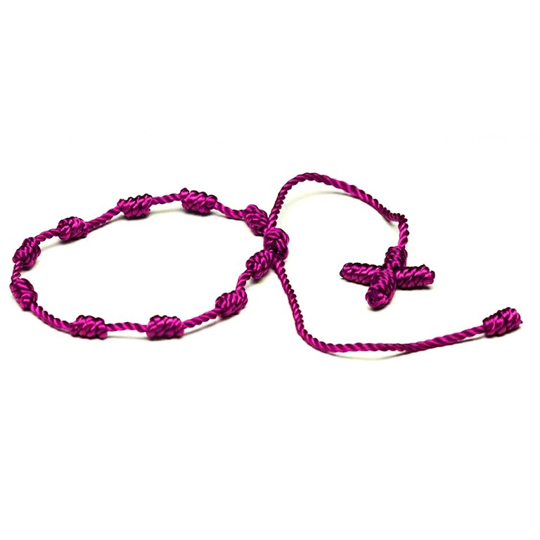 Handmade color thread knotted string rosary Decenario bracelet