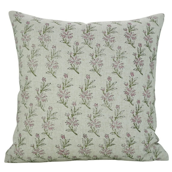 Handmade cotton linen cushion cover, water replicant pillow for outdoor and indoor decor, block printed couch pillow cover,20"X20", DEEPIKA