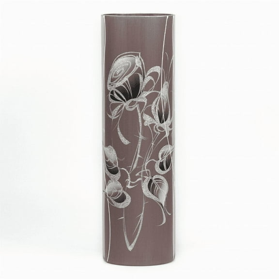 Handmade decorated vase | Glass vase for flowers | Cylinder Vase | Interior Design | Home Decor | Large Floor Vase 16 inch