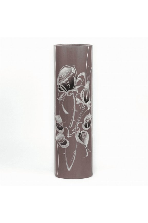 Handmade decorated vase | Glass vase for flowers | Cylinder Vase | Interior Design | Home Decor | Large Floor Vase 16 inch
