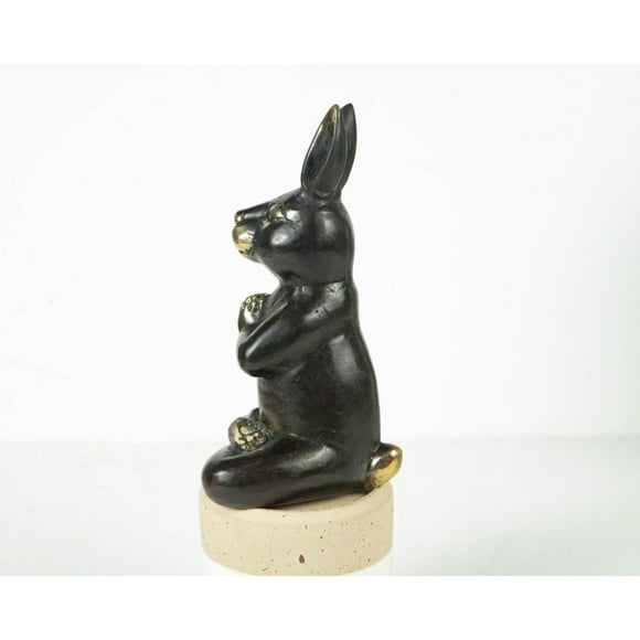 Hand carved small copper rabbit decorative statue, statue of small animal, copper decorative handicraft, decorative crafts, decorative home decor