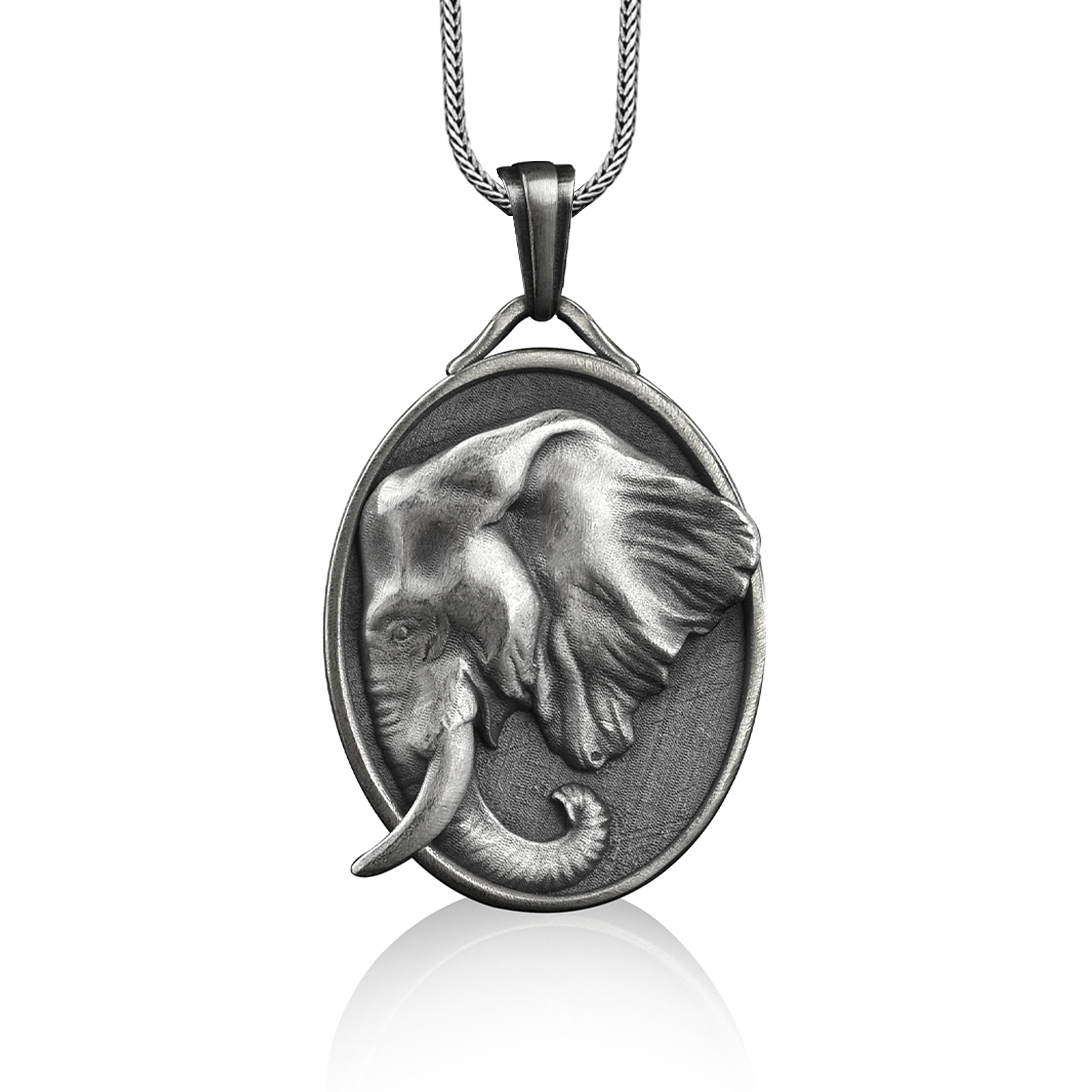 Engraved elephant necklace hot sale