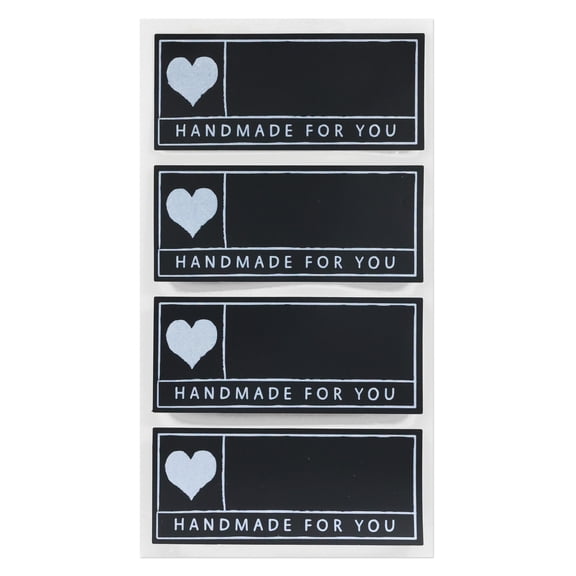 Recollections Handmade for You Label Stickers - 1.57" x 3.54" Black & White Adhesive Tags for Gifts & Packaging, 12 Pack