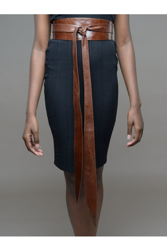 Handmade gift for mum, dark Brown leather obi wrap belt, ladies plus size belt, leather sash, gifts for her, long belt - Gitas Portal