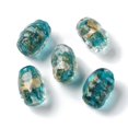 thumbnail image 1 of Handmade golden Sand Lampwork Beads Strand Oval Medium Turquoise 11~12x17~17.5mm Hole: 1.8mm about 25pcs/strand 16.14''(41cm), 1 of 4