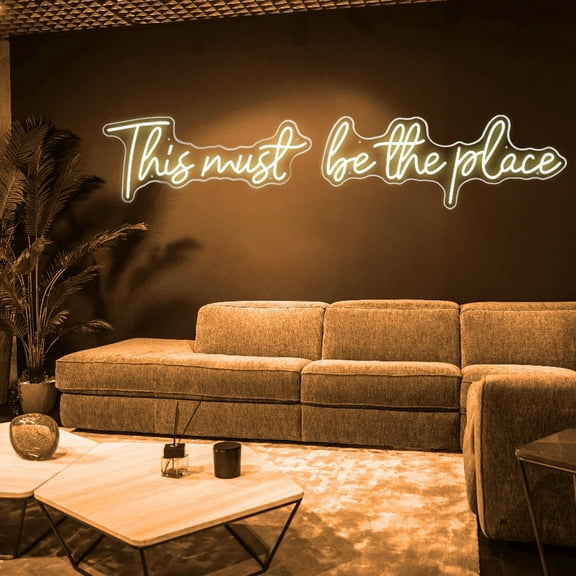 Handmade led neon sign "this must be the place",Gorgeous neon wall light decoration,home decor,bedroom wall art 24 x 20 inch