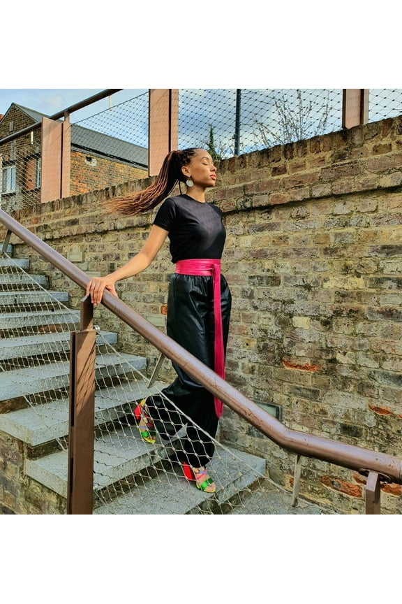 Handmade mothers day gift for mum, ladies plus size wrap leather sash, long wide belt for sm, med, lrg, xl - Gitas Portal