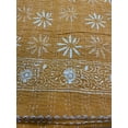thumbnail image 1 of Handmade mustard floral kantha quilt throw â€“ cotton block print bedspread blanket, artisan stitched kantha bedding, cosy boho home decor, 1 of 8