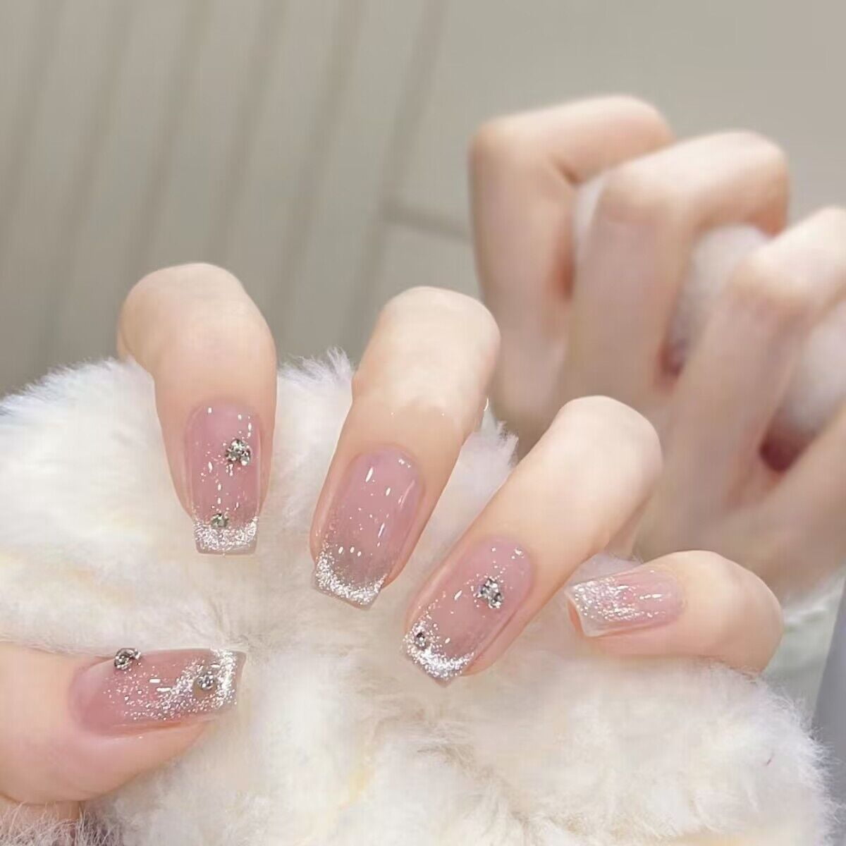 Handmade phototherapy wearing nail pads, short ladders, French stacking ...
