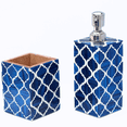 thumbnail image 1 of Handmade soap dispensers and Tooth Brush Holder Bathroom Accessories Royal Look Home Articles - Collectibles Buy (Blue & White), 1 of 7