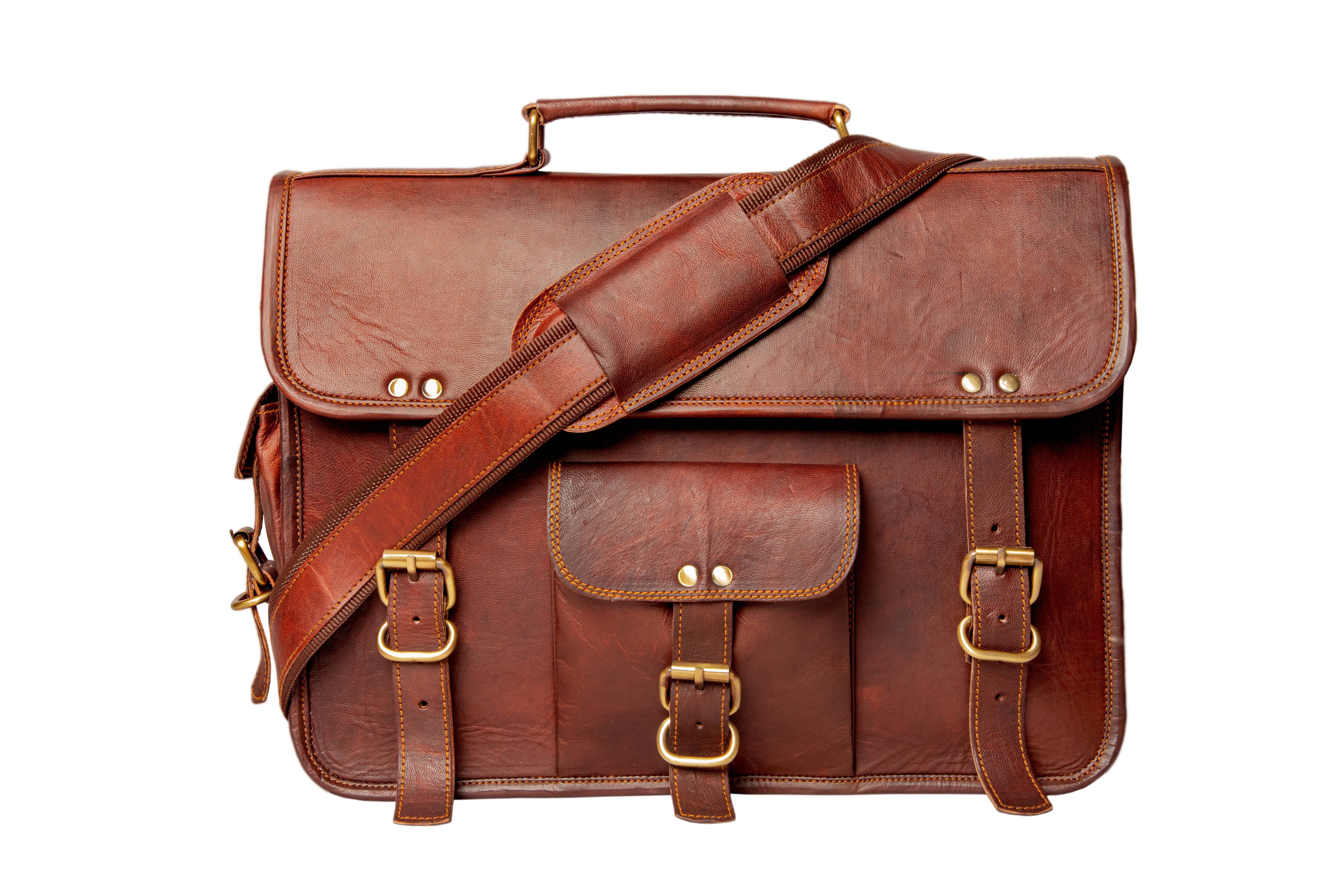 Handmade unisex leather crossbody messenger bag/ Laptop Shoulder bag Office bag ( 13 Inch )