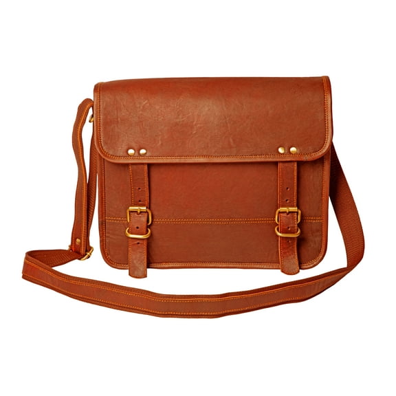 Handmade vintage leather crossbody messenger bag Small Laptop Bag For Man & Woman