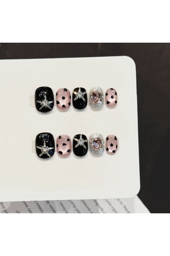 Handmade wear nail mica gilt pink light luxury shell gentle pure desire nail patch female advanced light luxury middle ladder