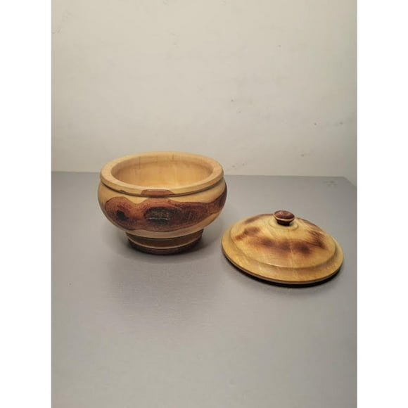 Handmade wooden jars