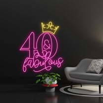 Handmadetneonsign 40 & Fabulous Led Sign, 40 Fabulous Led Lights, 40th Birthday Neon Sign, Custom