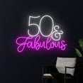 thumbnail image 1 of Handmadetneonsign 50 & Fabulous Neon Sign, 50 Fabulous LED Light, Birthday Neon Light, Age Led Sign, 1 of 5