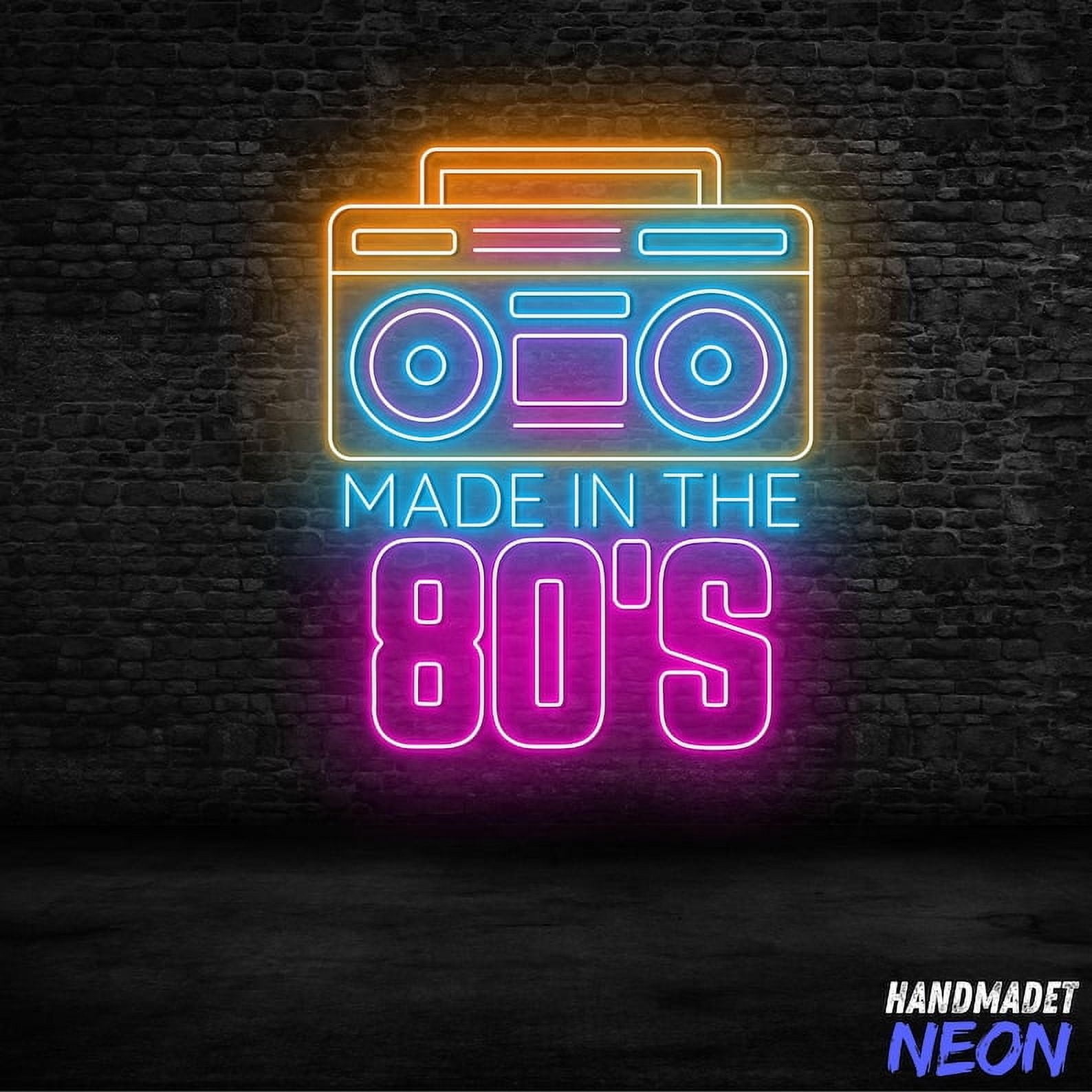 Handmadetneonsign 80s Radio Neon Sign, Retro Vintage LED Light Wall Art ...