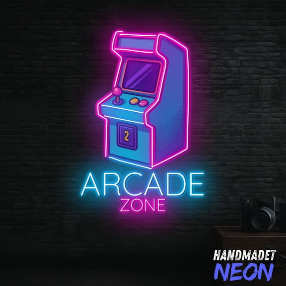 Handmadetneonsign Acade Zone Neon Sign, Game Room Decor, Gift For Gamer