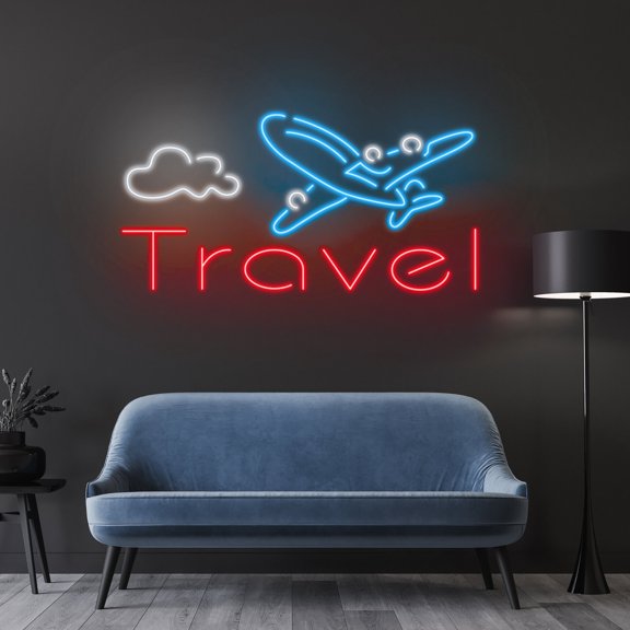 Handmadetneonsign AirPlane Neon Sign, AirPlane Led Sign, AirPlane Wall Decor, Plane Led Light