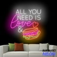 thumbnail image 1 of Handmadetneonsign All You Need Is Love Neon Sign, Sandwiches Wal Art, Sandwich Store Wall Decor 041777, 1 of 5
