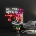 thumbnail image 1 of Handmadetneonsign All You Need Is Wine and Cowboy boots Led Sign, Cowboy boots Neon Sign, Wall, 1 of 5