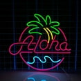 thumbnail image 1 of Handmadetneonsign Aloha Island Palm Tree Neon Sign, Beach Neon Wall Art Decor, Home Wall Decor, 1 of 5