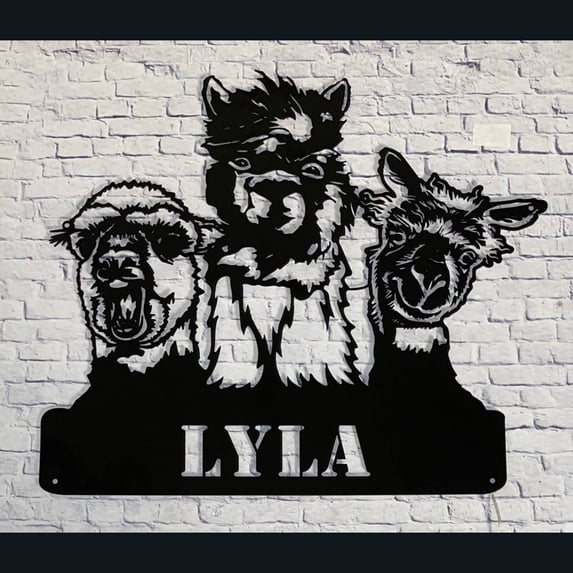 Handmadetneonsign Alpaka Farmhouse Metal Wall Art Light, Alpaka Metal Sign Wall Decor, Farmhouse Metal Decor