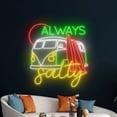 thumbnail image 1 of Handmadetneonsign Always Salty Neon Sign, Camping Led Sign, Beach Camp Led Light, Tropical Island, 1 of 5