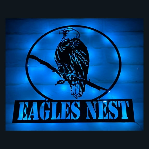 Handmadetneonsign American Eagle Metal Wall Art Light, Eagle Bird Metal Sign Wall Decor, Eagle Metal Decor