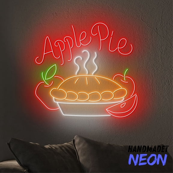 Handmadetneonsign Apple Pie Neon Sign, Pie Led Light, Food Baker Neon Light, Bakery Store Wall Art 93449