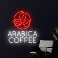thumbnail image 1 of Handmadetneonsign Arabica Coffee Neon Sign, Coffee Bean Wall Art Decor, Coffee Store Wall Decor, 1 of 5