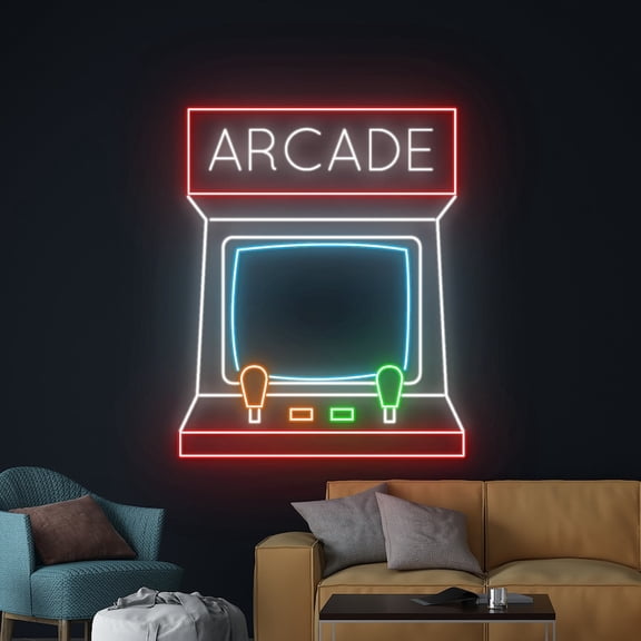 Handmadetneonsign Arcade Game Machine Neon Sign, Game Machine Led Sign, Arcade Led Light