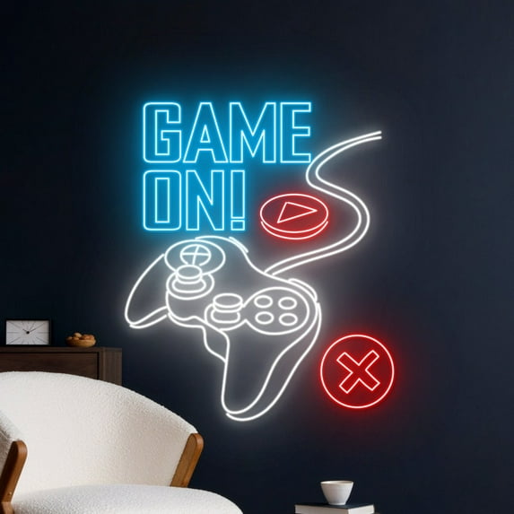 Handmadetneonsign Arcade Game On Machine Neon Sign, Game Machine Led Sign, Arcade Led Light