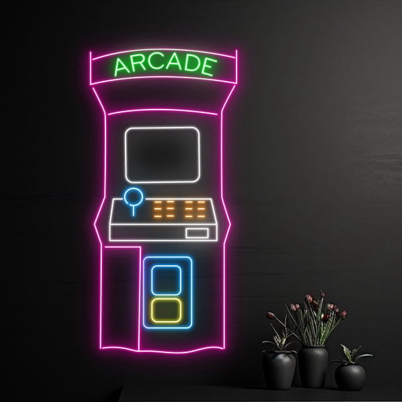 Handmadetneonsign Arcade Neon Sign, Game Machine Led Sign, Retro Game Machine Led Light, Arcade