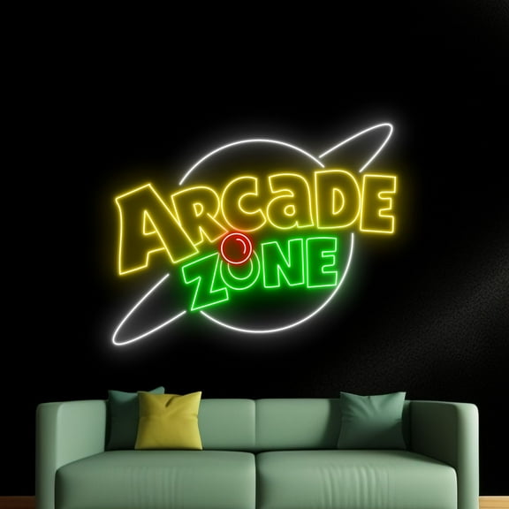 Handmadetneonsign Arcade Zone Neon Sign, Space Wall Art Decor, Home Bar Pub Kids Room Wall Decor