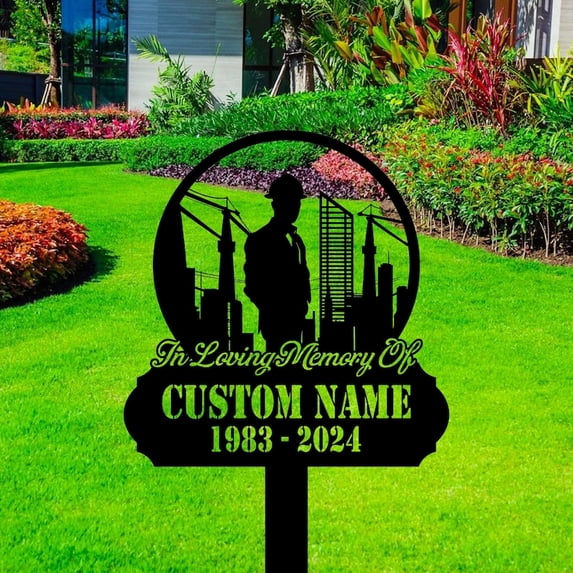 Handmadetneonsign Architect Metal With Stake, Architect Metal Name Sign Stake, Architect Metal Decor