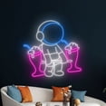 thumbnail image 1 of Handmadetneonsign Astronaut Lifting Milkshake Neon Sign, Astronaut Milkshake LED Light, Astronaut, 1 of 5