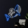 thumbnail image 1 of Handmadetneonsign Astronaut Riding Whale Neon Sign, Whale Astronaut Led Sign, Spaceman Whale Led, 1 of 5