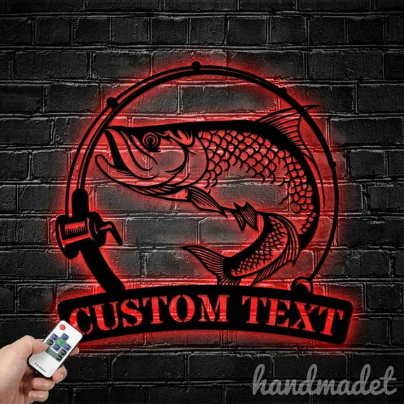 Handmadetneonsign Atlantic Tarpon Metal Wall Art Light, Fish Metal Sign Wall Decor, House Metal Decor 52677