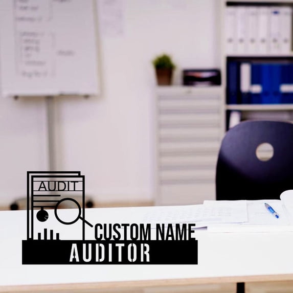 Handmadetneonsign Auditor Metal Nameplate, Auditor Desk Nameplate, Auditor Desk Name Plate Decor