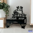 thumbnail image 1 of Handmadetneonsign Australian Shepherd Metal Dog Bowl Holder, Dog Food Bowl Stand 96319, 1 of 5