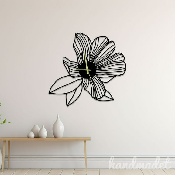 Handmadetneonsign Azalea Flower Wall Clock Unique, Text Oversize Wall Clock, Year Date Round Wall Clock 55912