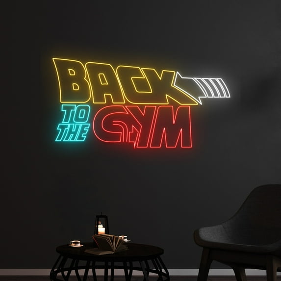Handmadetneonsign Back To The Gym Neon Sign, Gym Neon Light, Gym Studio Led Light, Bodybuilding Led