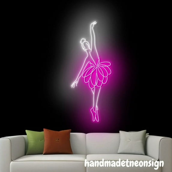 Handmadetneonsign Ballerina Neon Sign, Ballet Dancer Wal Art, Ballet Dancing Room Home Wall Decor 040787