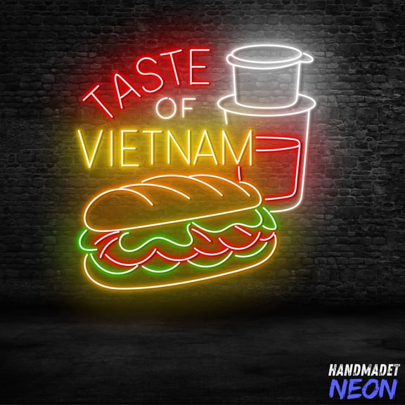 Handmadetneonsign Banh Mi Neon Sign, Coffee Led Sign, Kichen Decoration