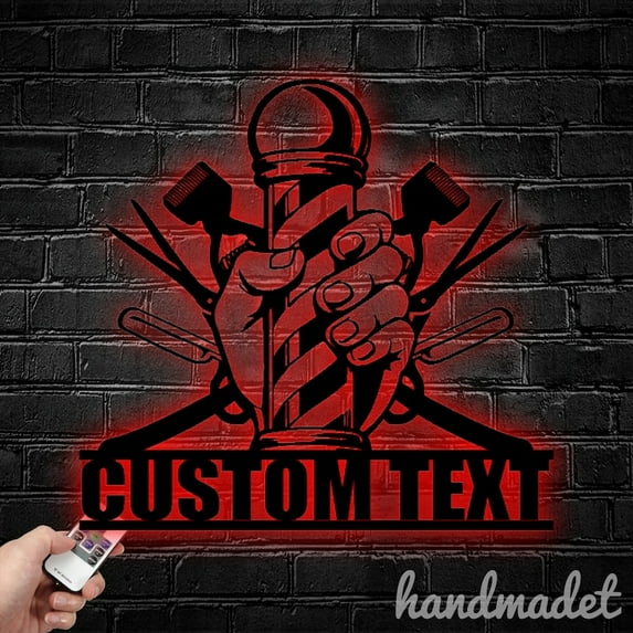 Handmadetneonsign Barber Metal Wall Art Light, Hair Salon Barber Metal Sign Wall Decor, Hair Salon Metal Decor